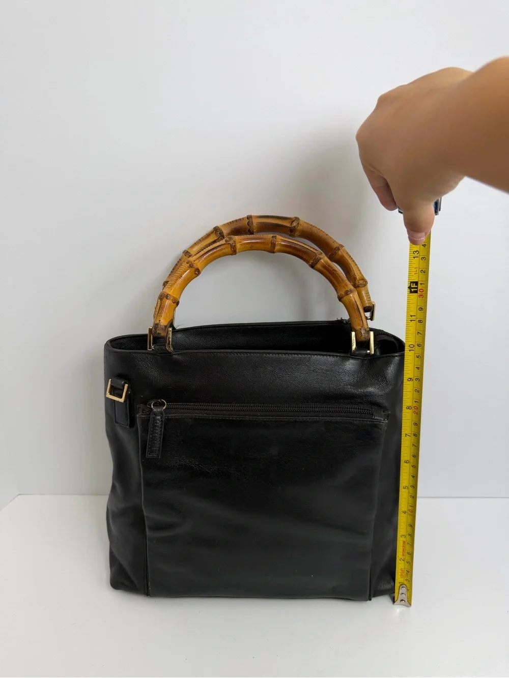Vintage Gucci Diana Black Leather Tote with Bamboo Handles PROJECT